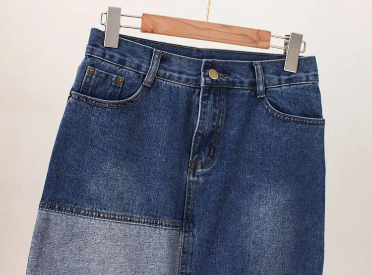 GEMUTLICH размера плюс S-9XL, женская джинсовая Асимметричная Лоскутная юбка, джинсовая юбка с высокой талией, модная новинка