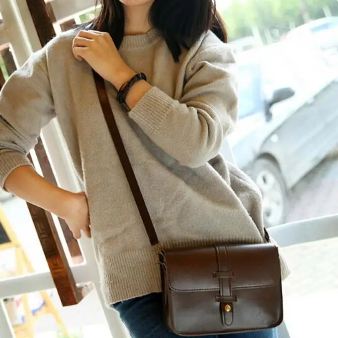 Повседневная сумка на плечо, простой дизайн, женская сумка через плечо, Винтажная сумочка, кожаная сумка через плечо, сумка-мессенджер# YL10