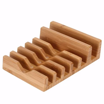 

Carbonized Bamboo Multi Slots Stand Desktop Mobile Phone Tablet Holder Mount Home Study Ornaments