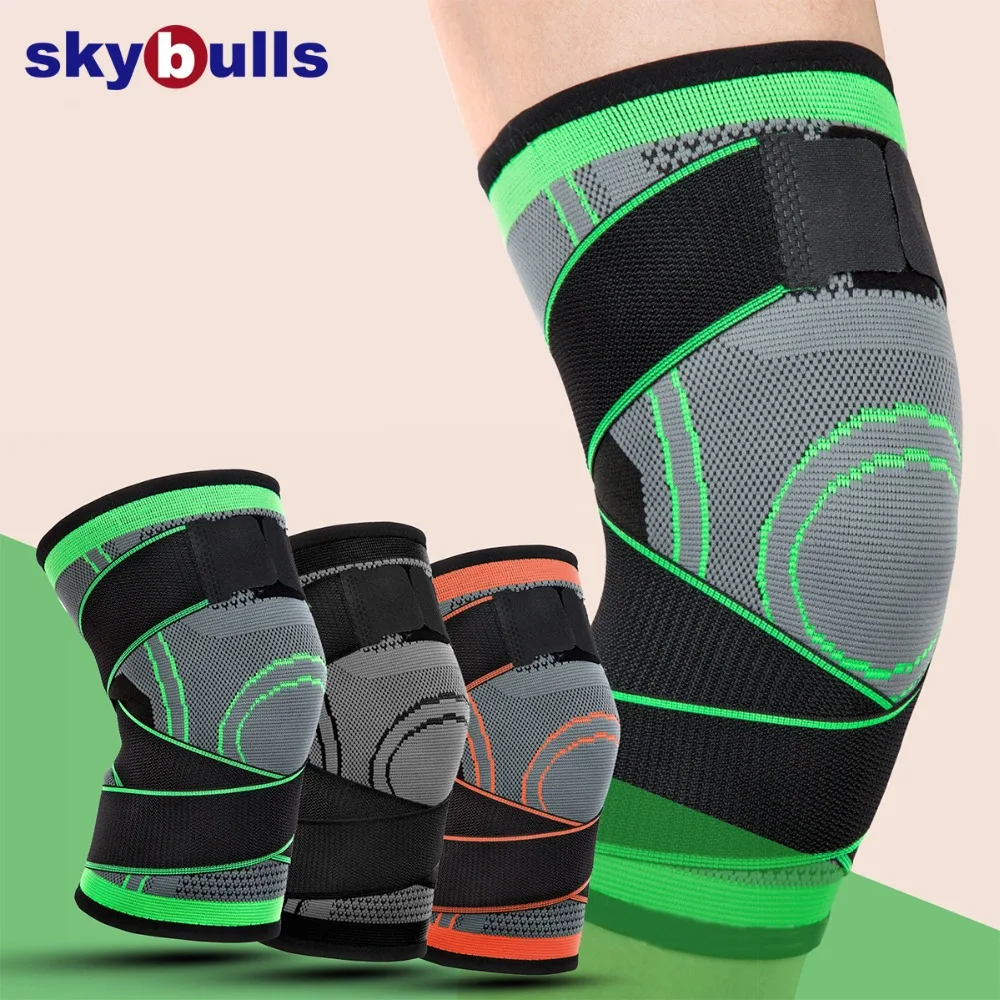 

Skybulls Adult Nylon Knee Protector Running Cycling Knee Support Wrapped Bandage Adjustable Breathable Protector Joelheiras