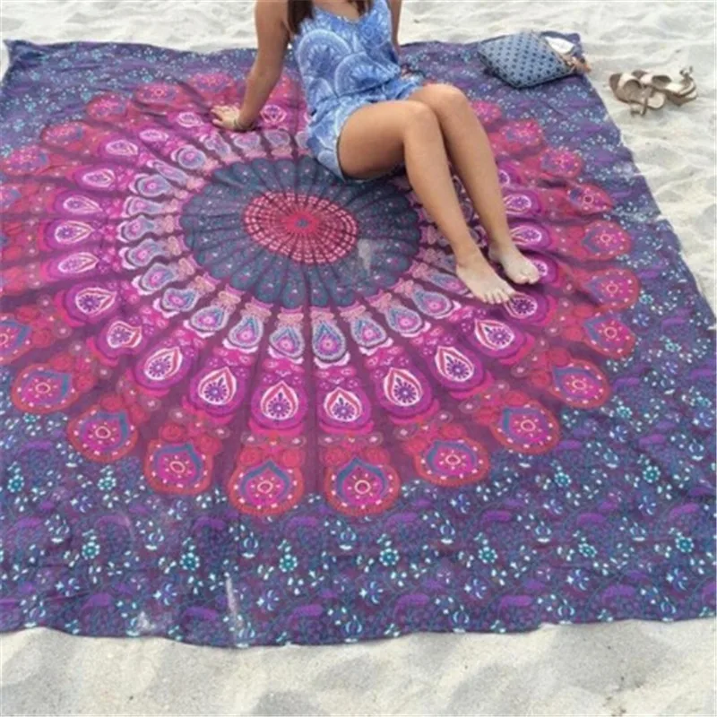 Oversize Hippie Mandala Tapestry Wall Hanging Bohemian Psychedelic Tapestry Fabric Wall Carpet Bed Sofa Cover Picnic Mat Shawl - Цвет: F