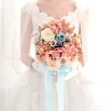 Корсаж Пляж Свадебные цветы Свадебные букеты фиолетовая Роза Романтический Искусственный Свадебный букет de mariage кристалл