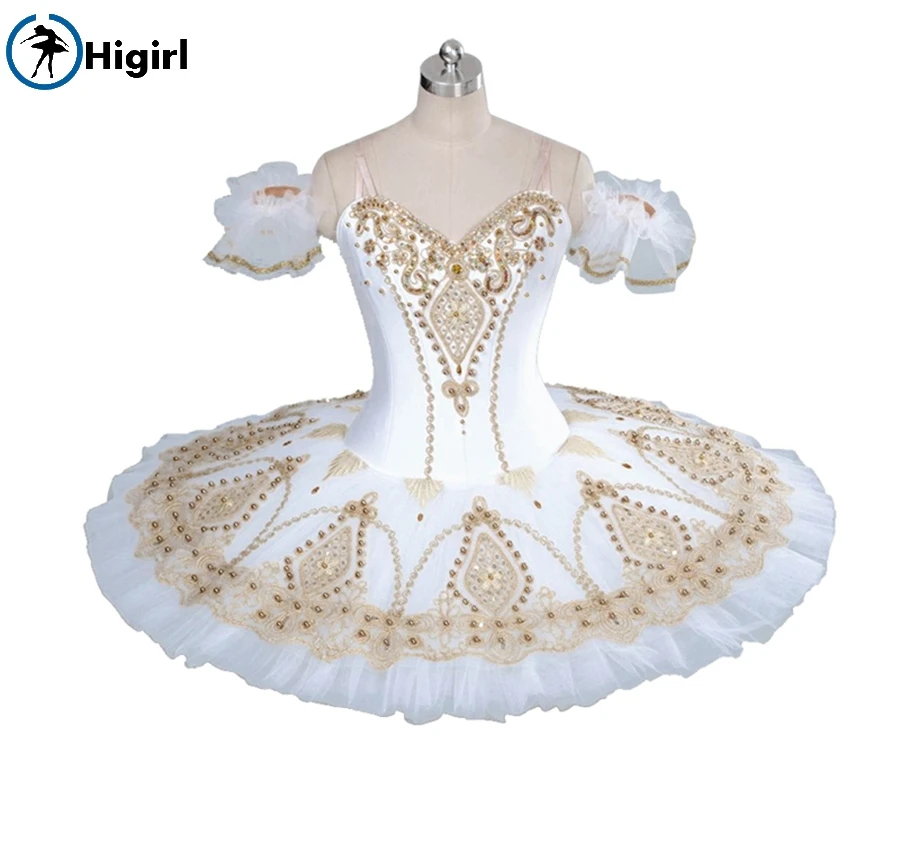 white gold nutcracker tutu girls ballet stage costumes women classical white tutu ballet costumes for adult tutu ballet BT9056