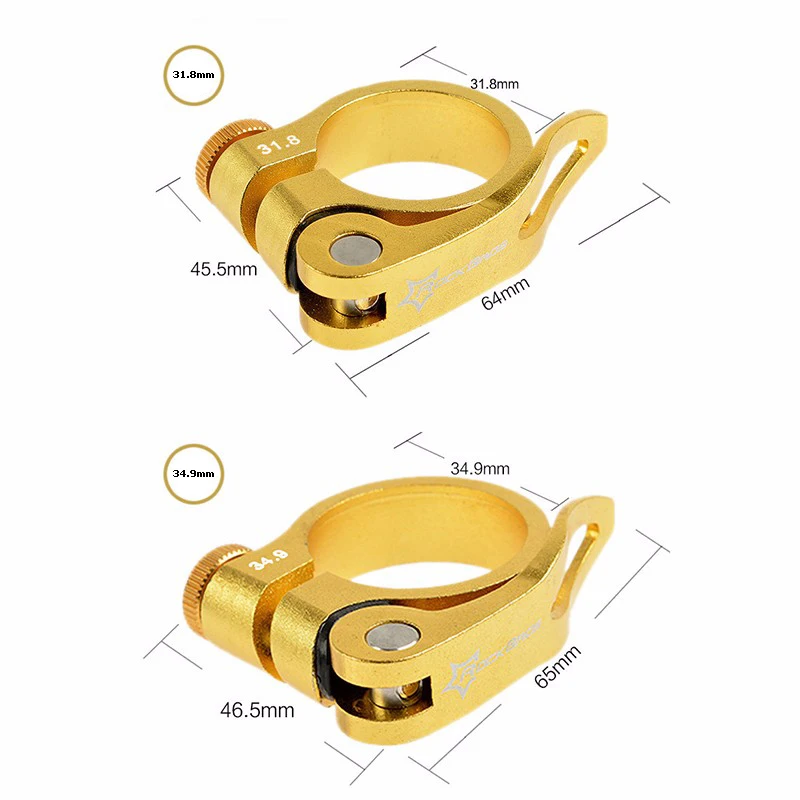 ROCKBROS Aluminum Ultralight Quick Release Road MTB Mountain Bicycle Clamp Seat Post Bike Seatpost Clamp 31.8mm 34.9mm RK0041 (1)