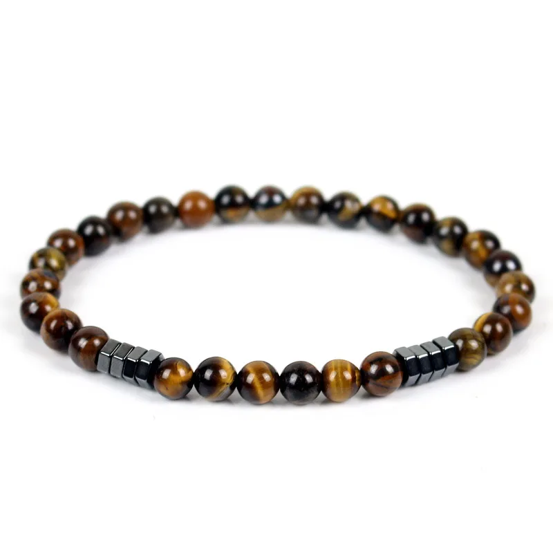 

Tiger-Eye Beads Bracelets for Men Women Magnet Nut Healing Balance Yoga Beads Strand Bracelet Male Lava Stone Beads Braclet 6mm