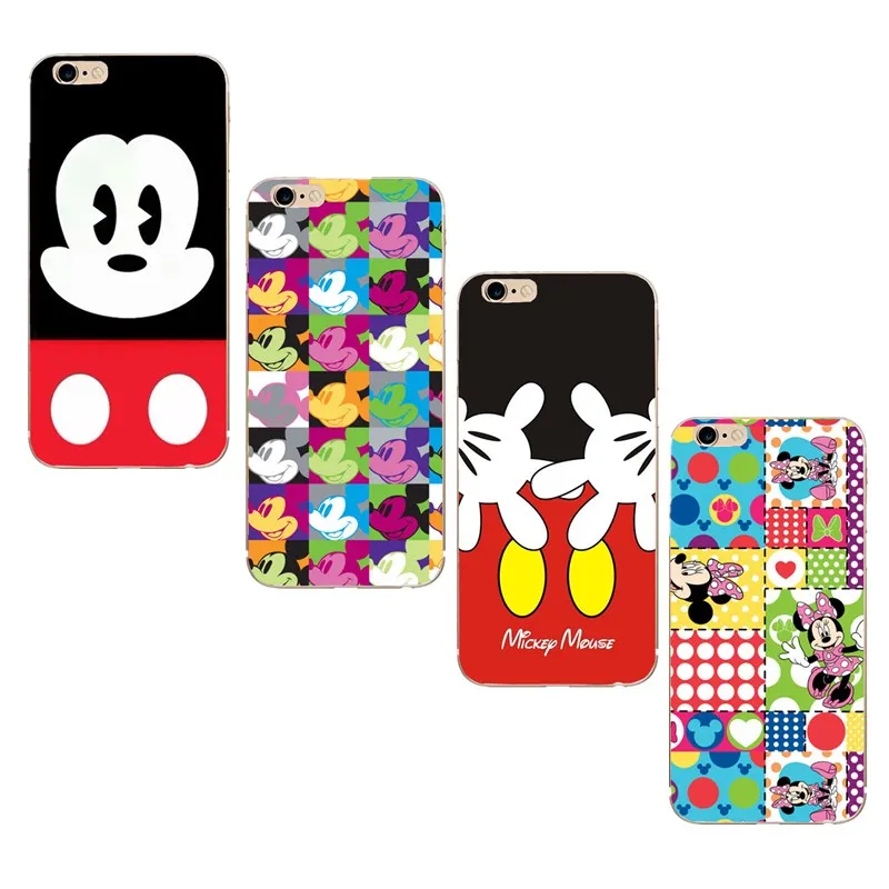 Minnie Mickey Cute Cartoon Couple Lovers Soft Case for iPhone X Xs Max XR 8 8Plus 7 7Plus 6 6s Plus 5s se 5 Phone Cover |