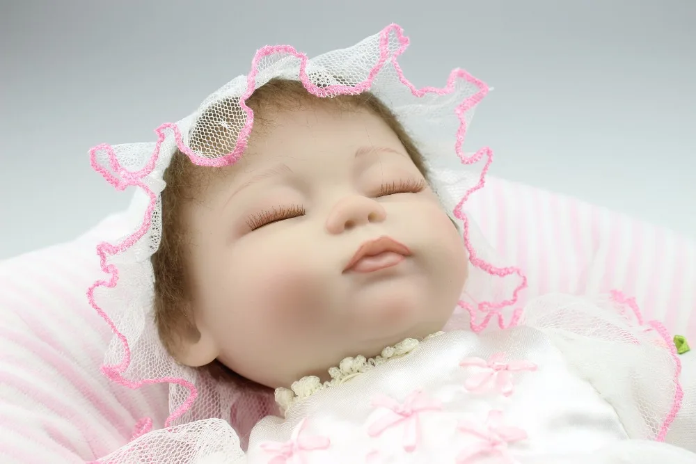 Реалистичные силиконовые виниловые мягкие на ощупь Reborn Baby Doll тихие спящие