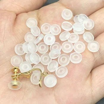

WIWI 10 PCS White Transparent Soft Silicone Anti-Pain Pad Ear Clip Anti-Pain Pad For Earrings Accessories DIY Jewelry Findings