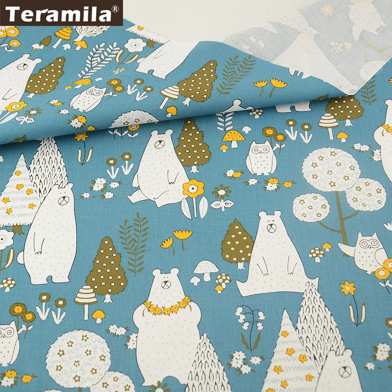 

Teramila Cotton Fabric Twill Fat Quarter Home Textile Material Bed Sheet Patchwork Animals Designs Sewing Tissue Decoration
