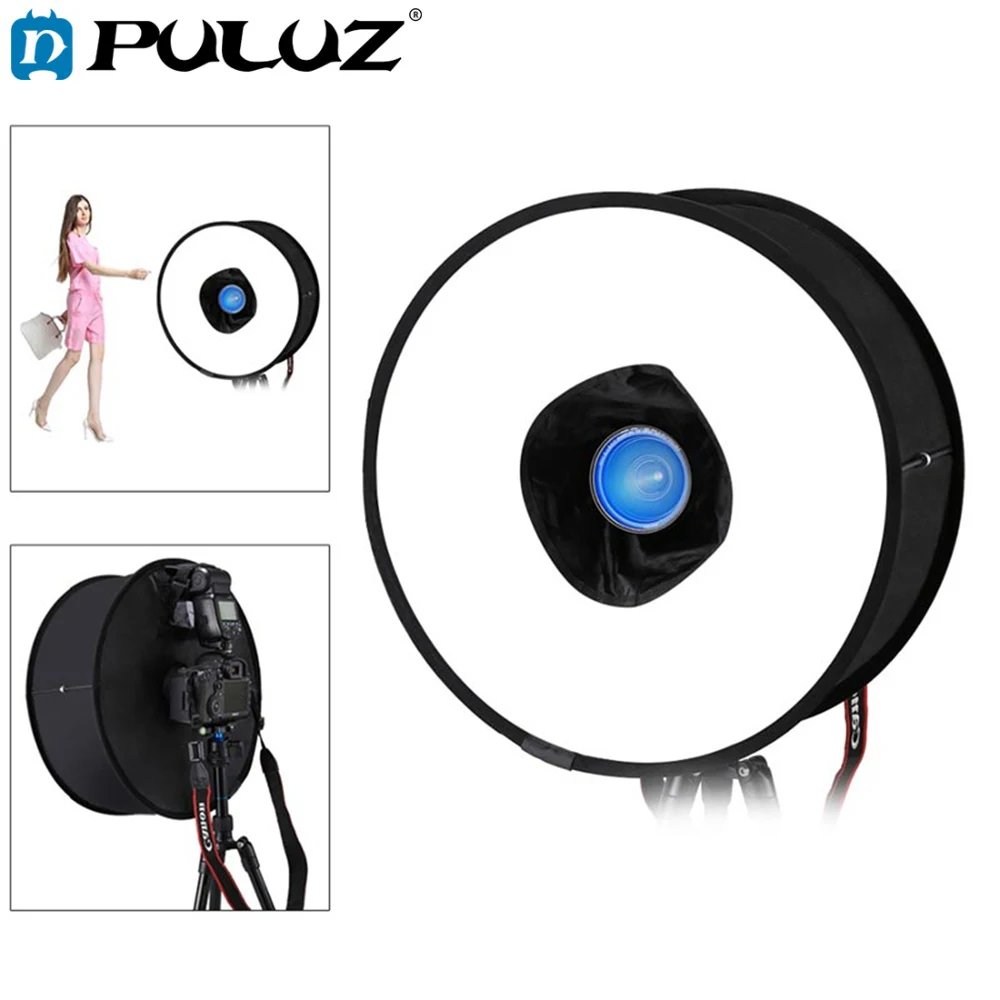 

PULUZ 45 cm Flash Light Ring Softbox Speedlight Round Shooting Style Soft Folding Case Soft Flash Light Diffuser High Quality