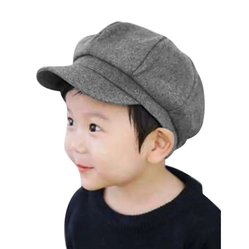 

Kids Baby Boy Girl Cute Infant Toddler Soft Beret Cap Dome Octagonal Hat Baseball Casquette шапка