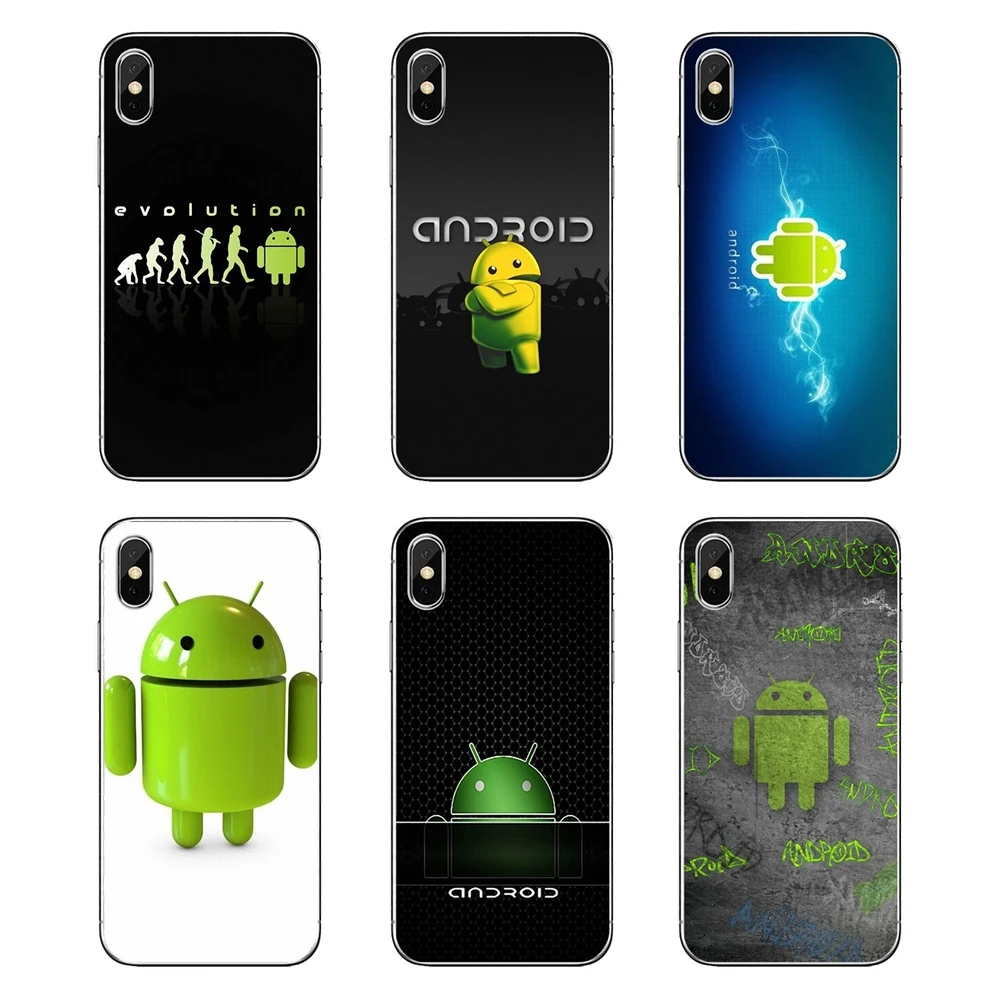 Зеленый Android Робот логотип мягкий прозрачный корпус Чехлы для Huawei Honor 8 8C 8X9 10 7A 7C mate