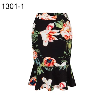 

Sexy Slim Fit Ruffle Hemline Floral Plaid Short Tight Skirt Women Summer