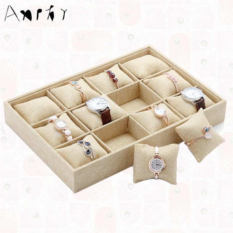 Lot De 6 Coussinets En Velours Marron Pour Montres - Support Doux Et Léger Pour Rangement Et Présentation De Bijoux Et Montres