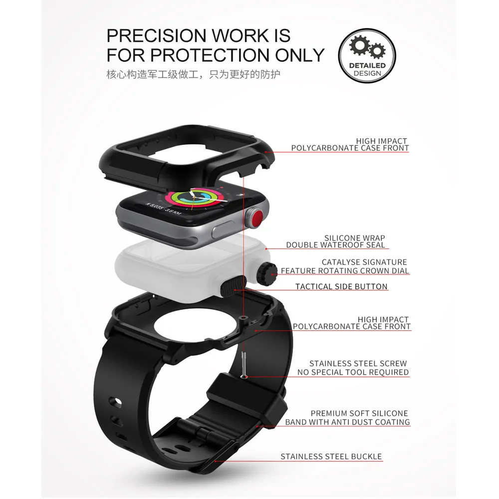Светящийся силиконовый спортивный ремешок для Apple Watch водонепроницаемый чехол 42