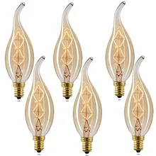 6 шт./лот подвесной светильник в стиле ретро C35L 40 Вт E14 C35 теплый белый ретро диммируемая декоративная лампа накаливания Винтаж электрическая лампочка эдисона Светодиодная лампа для дома/гостиная