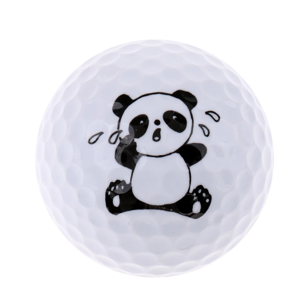 Golf Driving Range Practice Ball Cute Panda Printed Golf Ball Elastic Lightweight Flexible Golf Accessories Ball