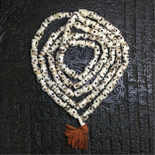 Tibetan Skull Beads: Hand-Carved Tibetan Yak Bone 