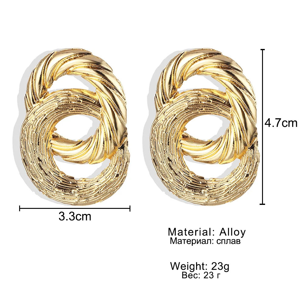 Винтажные Золотые Большие серьги в стиле панк, модные массивные геометрические трендовые Женские Висячие серьги, металлический сплав, гламурные серьги, ювелирное изделие