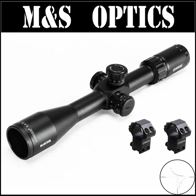Best price at $225 Cheap Marcool EVV 4-16X44 SFIR FFP Under 7.62 Bullet Gun Tactical Rifle Scope Reticle Optics Scope With Rangefinder Reticle Riflescope