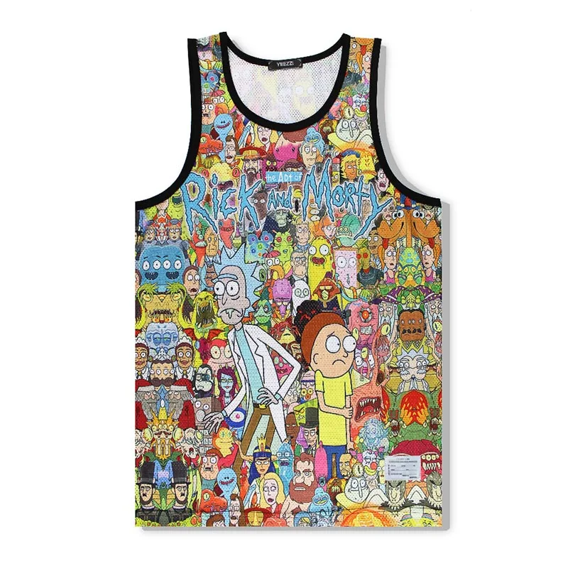 Rick and Morty Men's Summer Casual Shorts Cartoon 3D Print Loose Beach Shorts