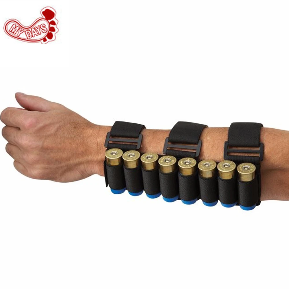 

MY DAYS 2017 NEW black Removable Portable Arm Tactical Shotgun Shell Pouches for Shooter's Forearm 12 GA Ammo Cartridge Stock