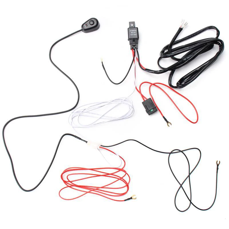 Us 9 92 31 Off Ecahayaku 2 Meter Car Led Light Bar Wire Wiring Harness Relay Loom Cable Kit Fuse For Auto Driving Offroad Led Work Lamp 12v