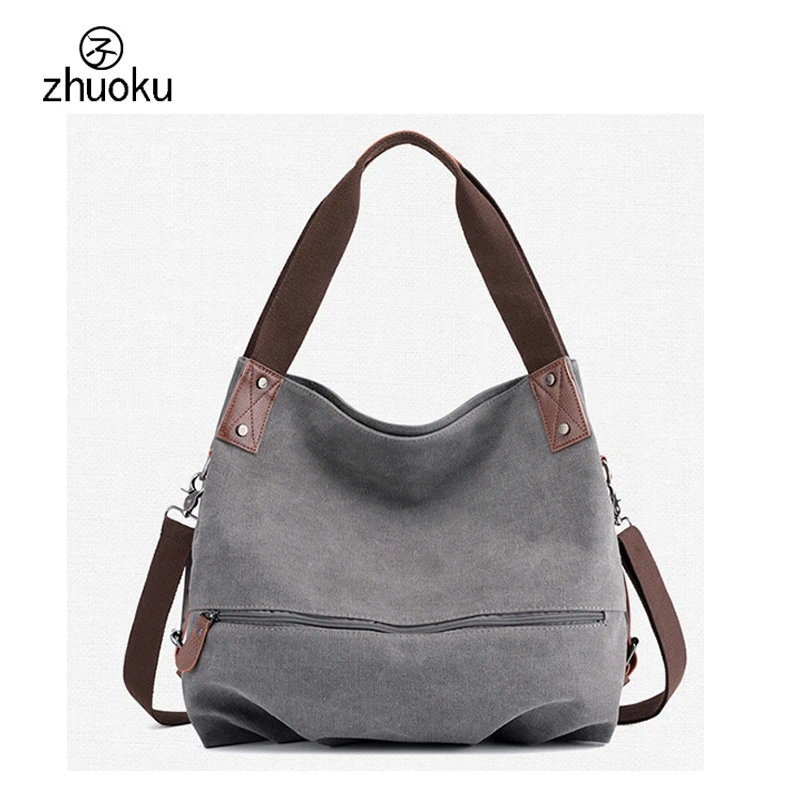 

zhuoku women bag shoulder bags for women handbags women's bags Canvas Female luxury ladies hand bags sac a main