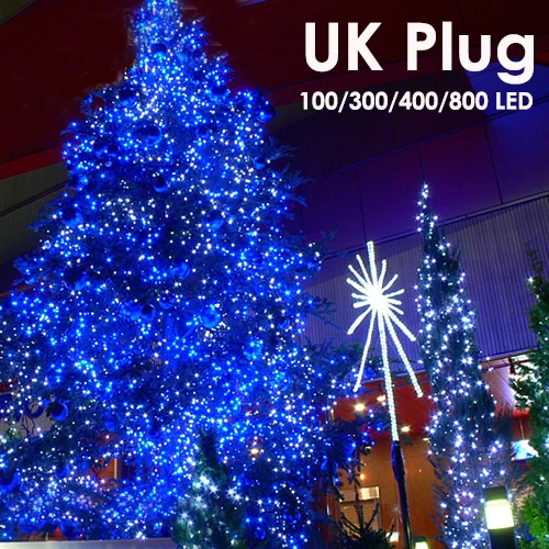 

UK Plug 100-800LED Multicolor String Fairy Lights Outdoor String Lamps Christmas Tree Light Party LED Decor Light 220V (10-100M)