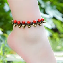 2016 new arrivals mulheres tornozeleira acessórios DIY weave red copper alloy pé tornozeleiras corda de jóias por atacado menina presentes BT10