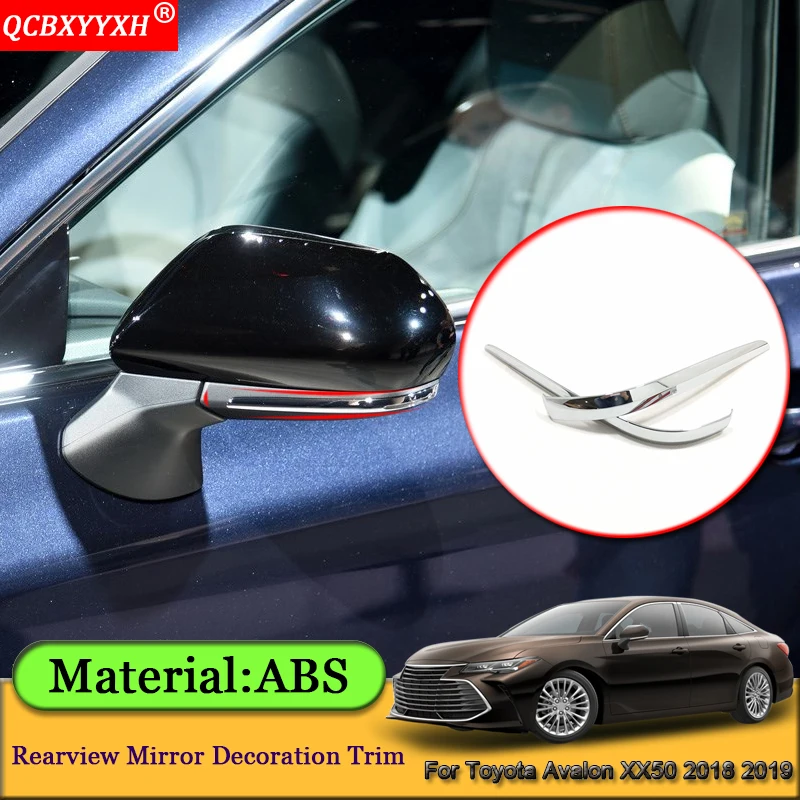 

Car-Styling ABS Car Rearview Mirror Cover Sequins Decorative Strips Stickers Auto Accessories For Toyota Avalon XX50 2018 2019