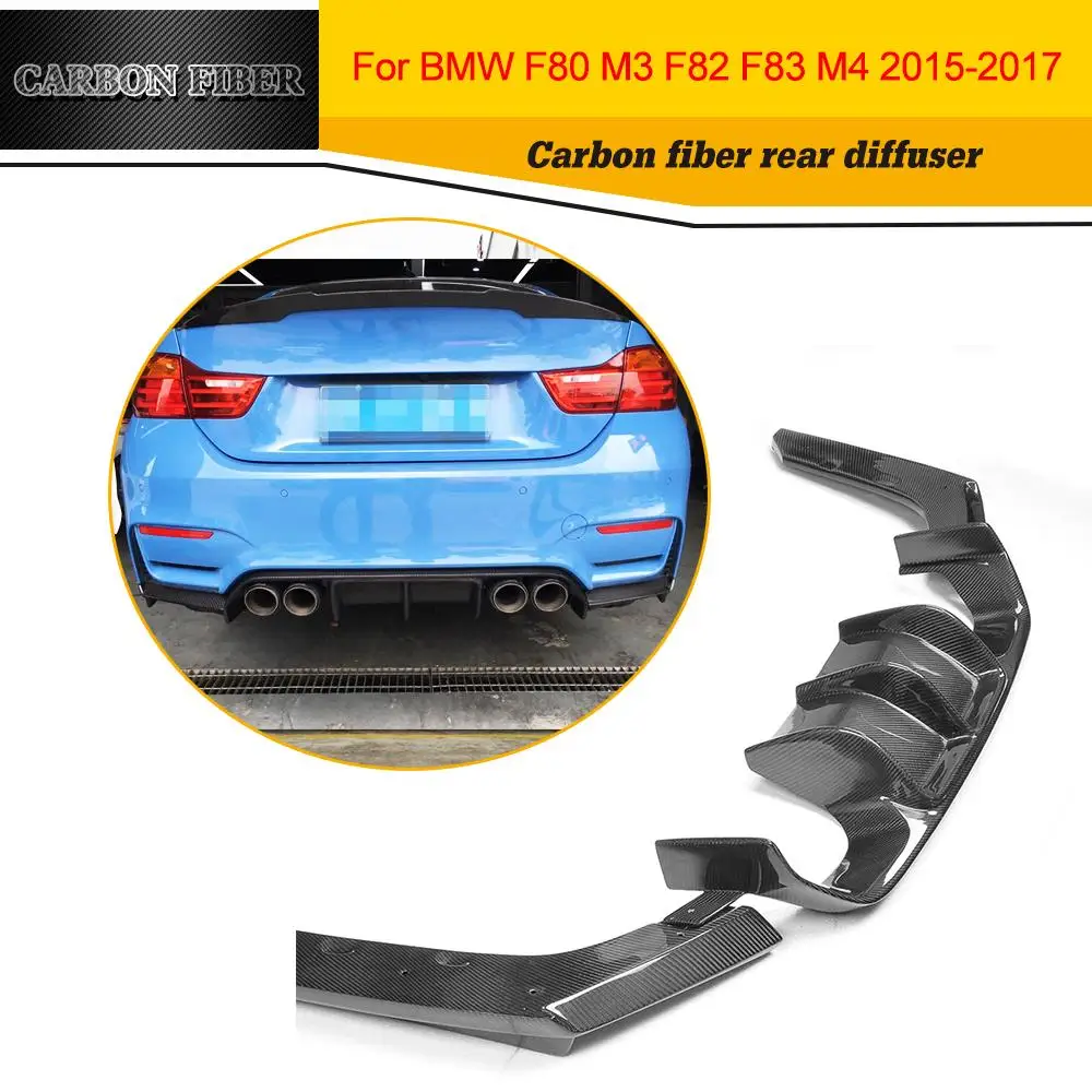Car Styling Carbon Fiber Rear Bumper Lip Diffuser For BMW F80 M3 F82 M4 2014 2017