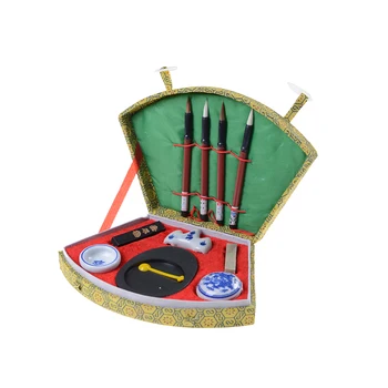

Hot 10 pcs/set Chinese Calligraphy Brush Pen Seal Ink the Four Treasures of the study Set suitable for beginners and collector