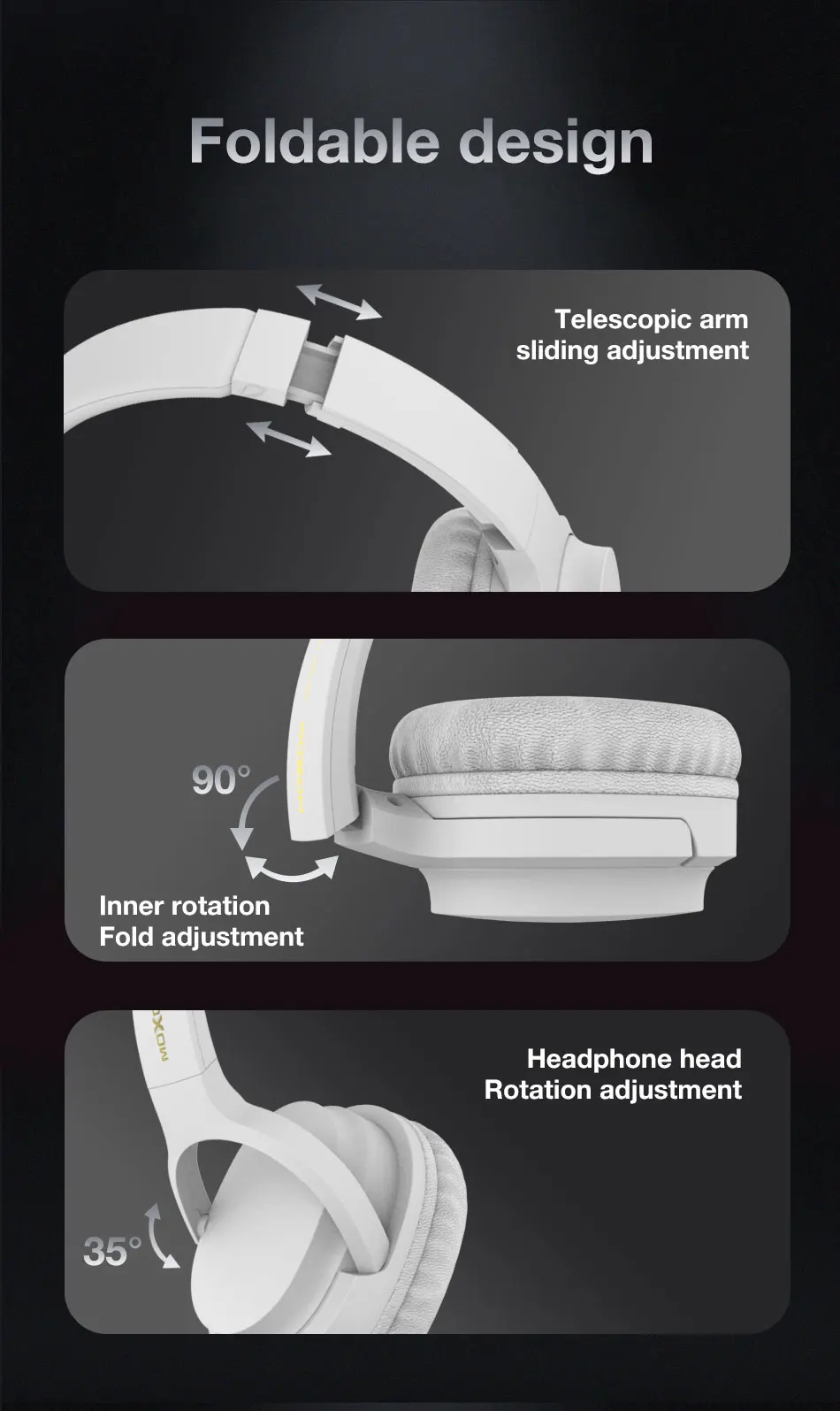 Наушники MOXOM Bluetooth с функцией активного шумоподавления, беспроводная гарнитура для телефонов и музыки с распознаванием лица