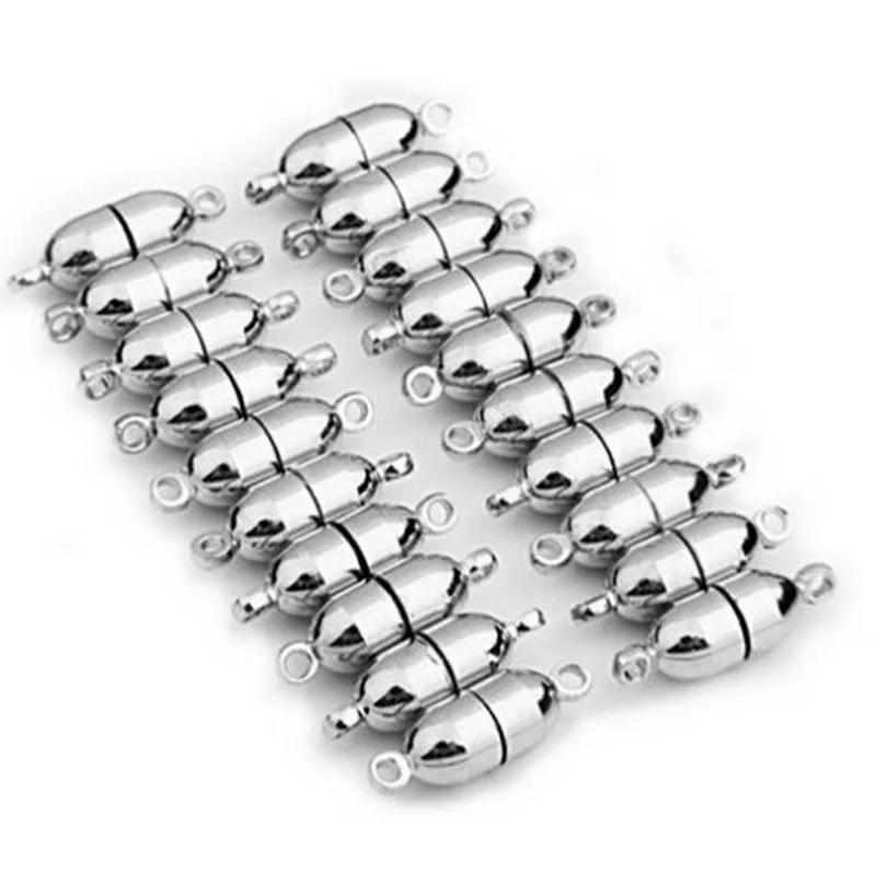 

High Quality 10Pcs HOT Strong Magnetic Clasps For Necklace Bracelet Chain Rhodium Plated Buckle Hook