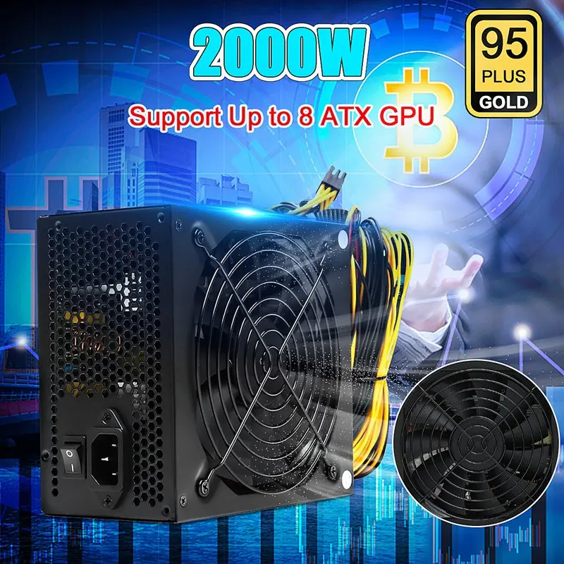 1pc Gold Power Supply ETH BTC Mining ATX SATA IDE Support 8 GPU Ethereum PC Power Supply For Computer Minner Machine 1pc Gold Power Supply ETH BTC Mining ATX SATA IDE Support 8 GPU Ethereum PC Power Supply For Computer Minner Machine