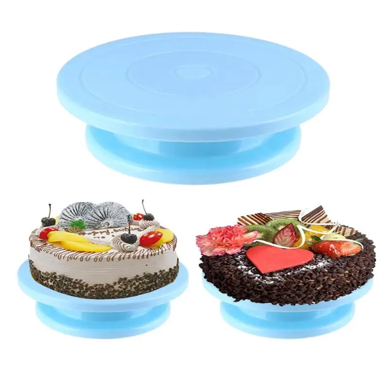 Сковородка "сделай сам" для выпечки противоскользящая круглая подставка для торта для украшения пластиковых тарелок для торта Вращающийся поворотный стол инструмент для приготовления пищи