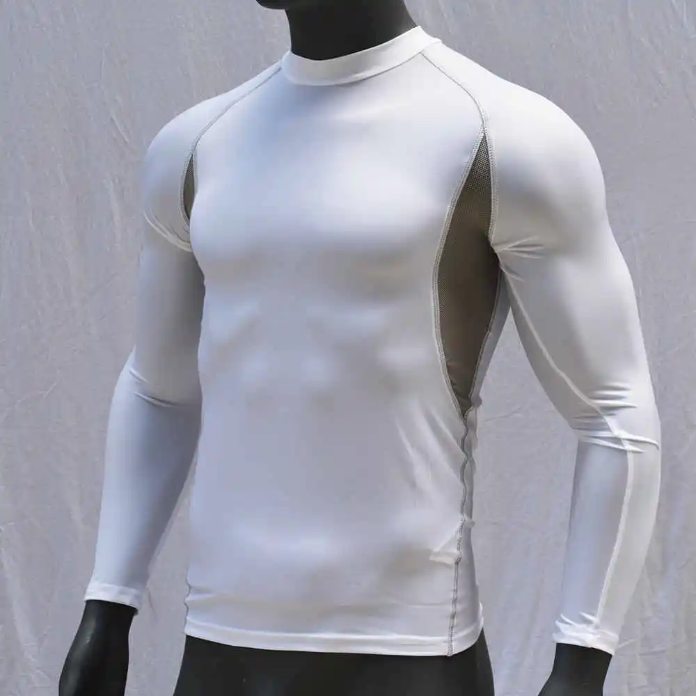 Long Sleeve Мужской боксерский Рашгард Высокая Eleastic черный дышащий Рашгард Муай Тай боксео короткий рукав ММА тренировочный Рашгард - Цвет: Long Sleeve