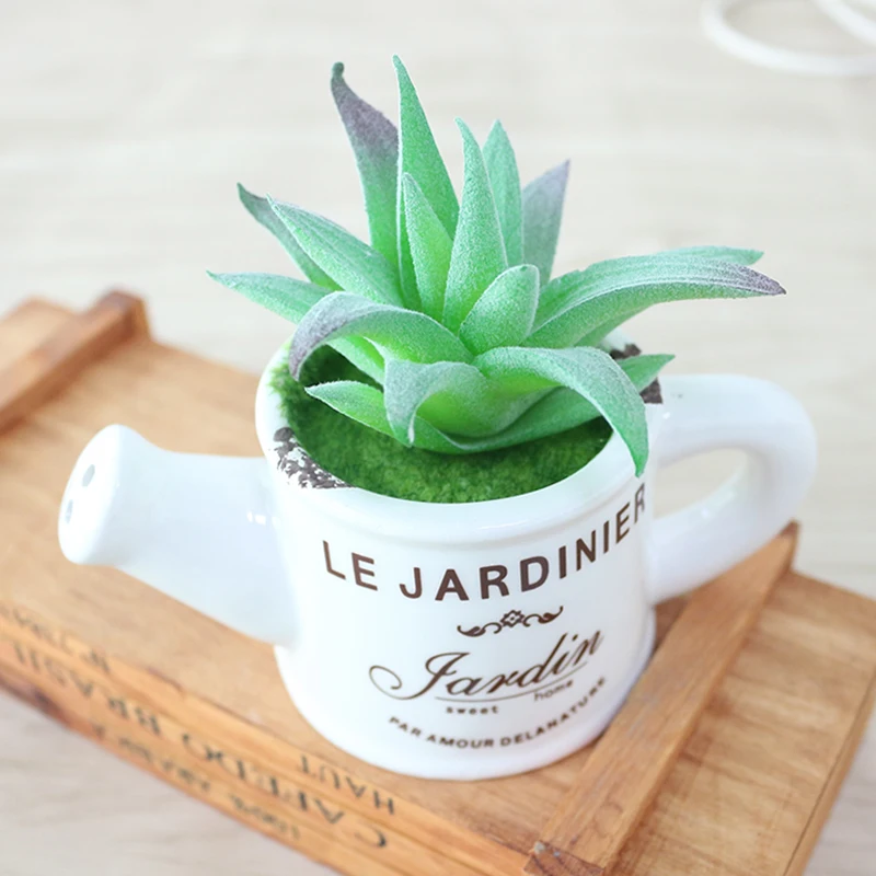 artificial plastic flowers with Ceramics vase cute artificial flower set home decoration for wedding flowers decoration (43)