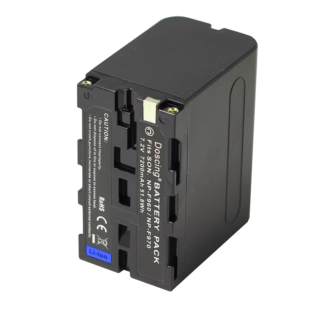 Doscing 7,2 V 7200 мА/ч, Батарея NP-F960 NP-F970 NP F960 F970 F950 Камера батареи для sony PLM-100 CCD-TRV35 MVC-FD91 MC1500C L10