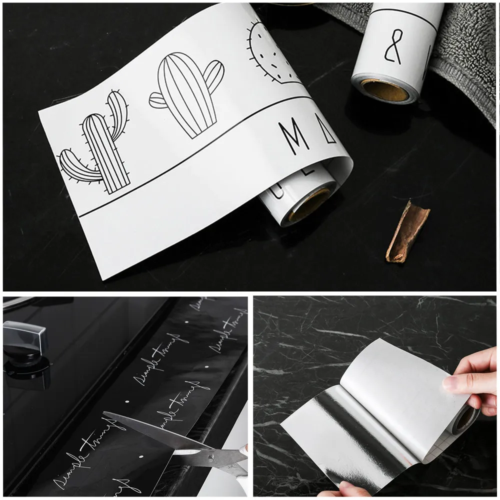 

Kitchen Waterproof Oil Proof Aluminum Foil sticker Proof Table Top Sticker High Temperat