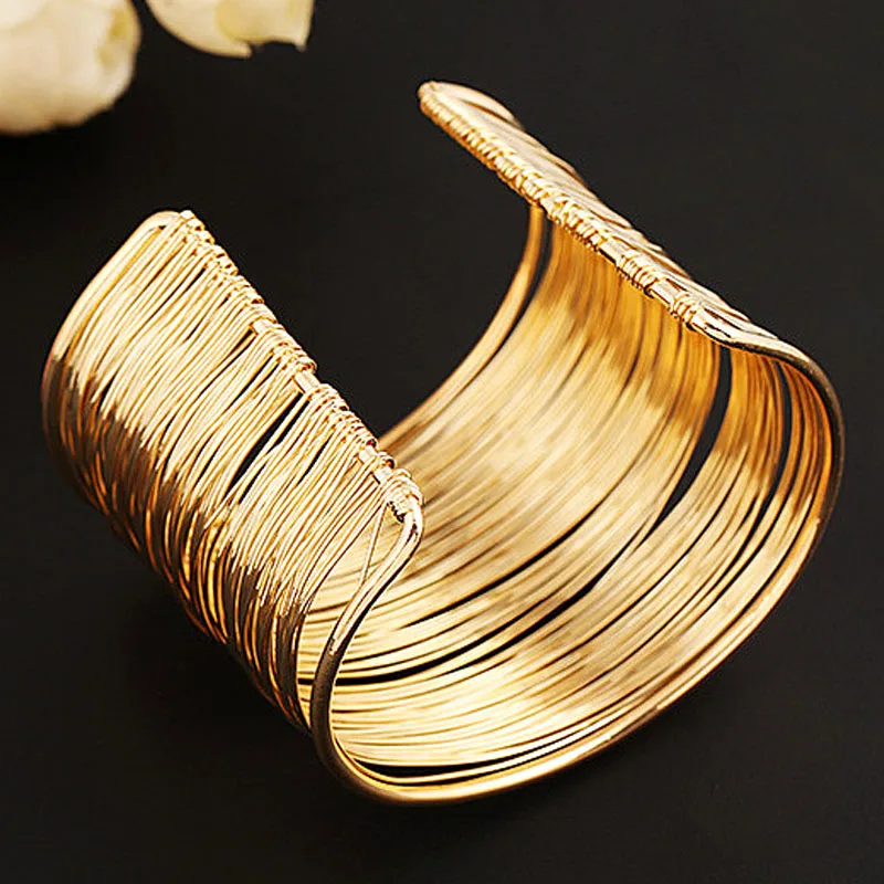 LNRRABC Fashion Women Wire Open Alloy Bracelet & Bangle Round Cuff Bracelets Link Chain Bracelet Bangle Jewelry Drop Shipping