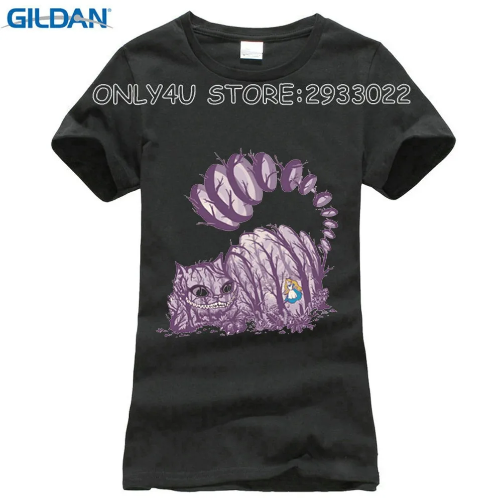 GILDAN Top Tee Big Purple Tooth Ghost Cheshire newest Because cat design summer hipster women's T-Shirtjpg4