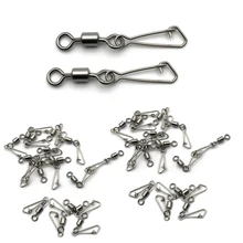 100 шт./лот рыболовные аксессуары Вертлюги Из Нержавеющей Стали вертлюг с крючком защелки MS+ QL рыболовный крючок Разъем