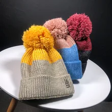 Зимние теплые вязаные шапки, модные теплые шапки с ушками для девочек и мальчиков унисекс