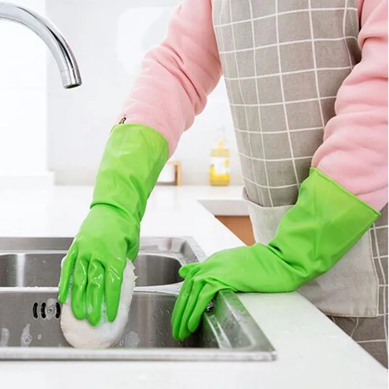 Waterproof thin household rubber gloves dishwashing glove kitchen