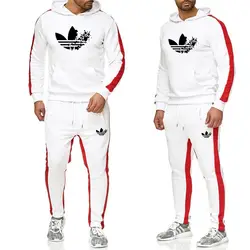 2019 новый бренд спортивный костюм модная Для мужчин спортивная одежда Комплекты из двух предметов все хлопок флис плотное худи + штаны