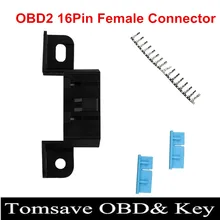 10 шт./лот 16pin obd2 разъем OBD2 OBD 2 16Pin гнездовой угловой разъем OBD гнездо для провода "мама" разъем