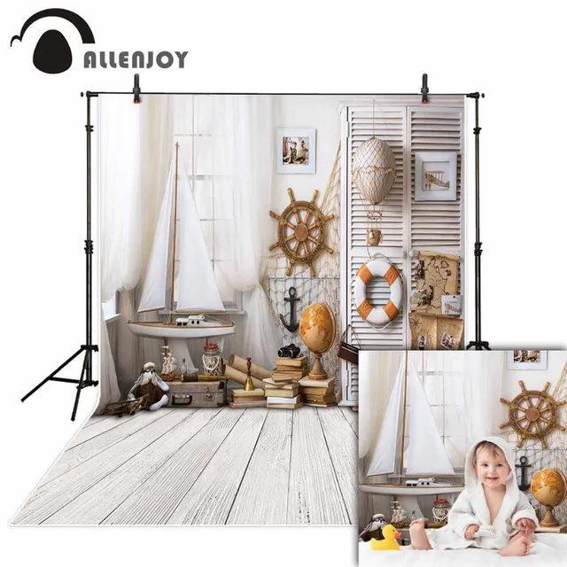 Allenjoy photography backdrops white indoor sailor wood plank boat board backgrounds for photo studio photocall photophone vinyl