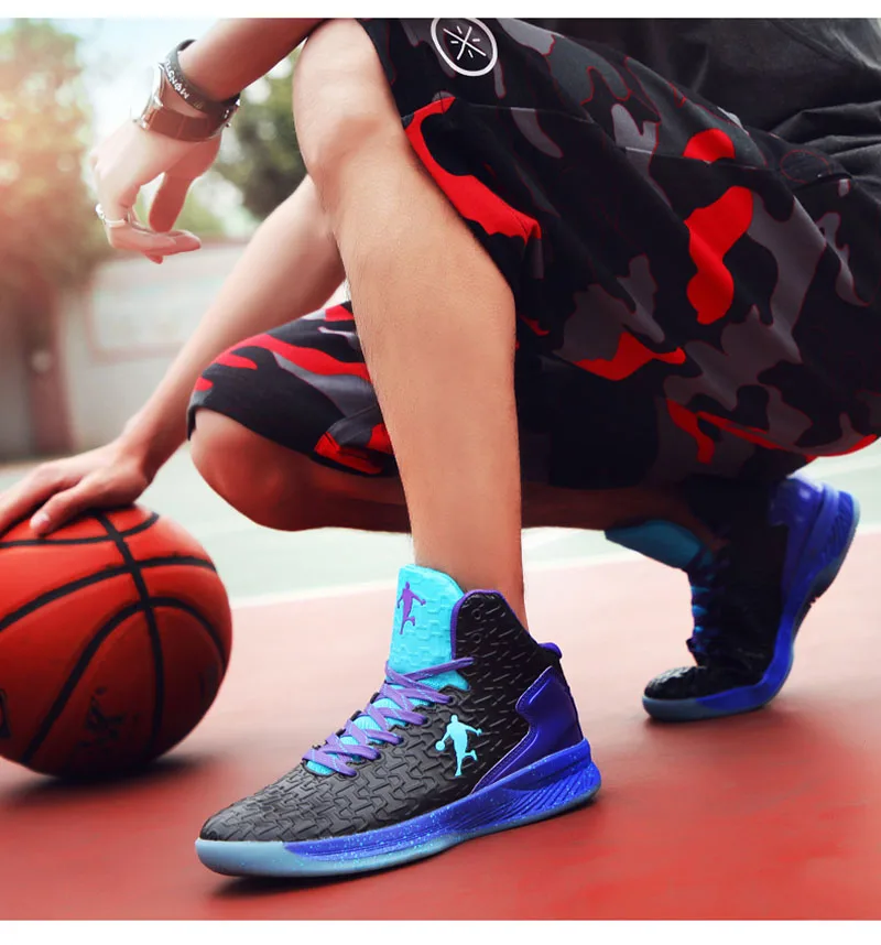 Большие размеры 47 ботинки с высоким берцем Jordan Баскетбольная обувь Для мужчин противоударный Баскетбольные Кроссовки противоскользящие дышащие, для активного отдыха и спорта Спортивная обувь Jordan;